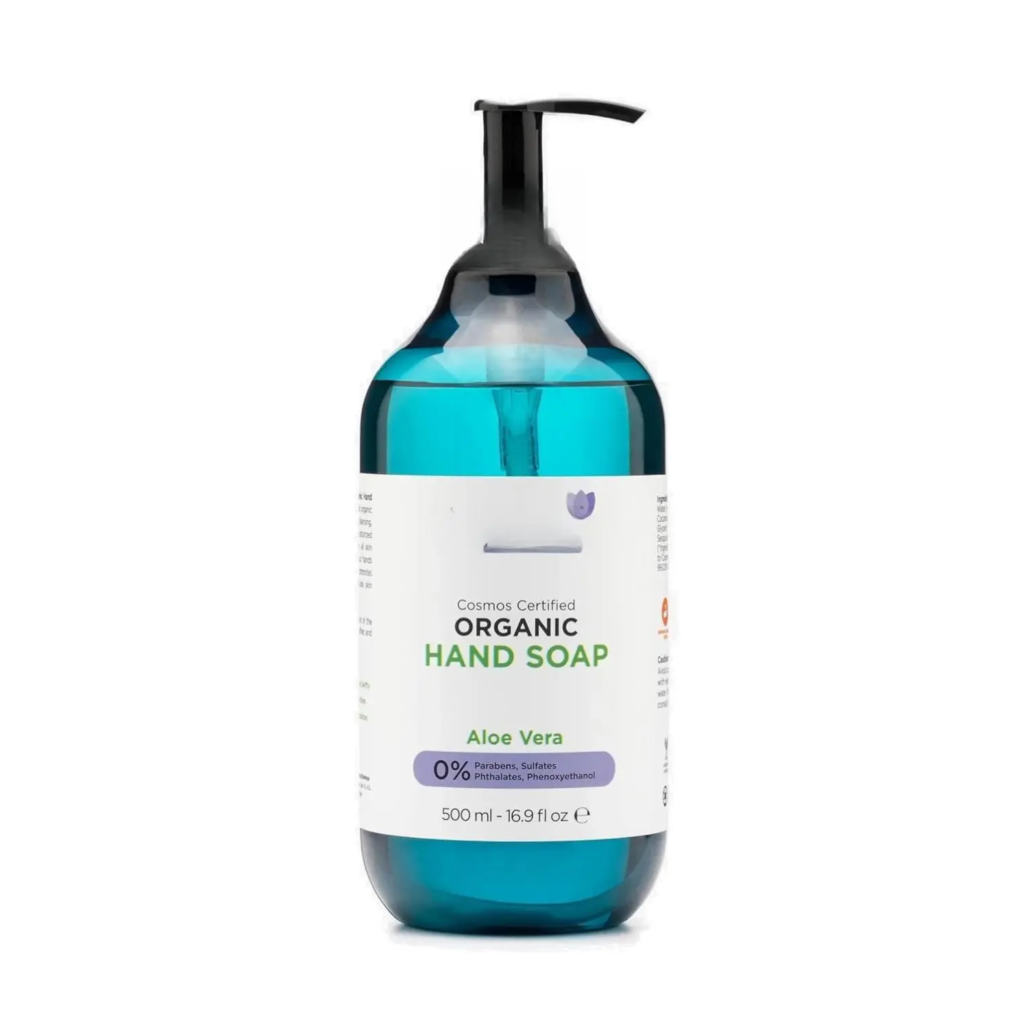 Aquatural Organic Hand Soap Liquid Hand Wash with Aloe Vera Plant Based Cruelty-Free Vegan Moisturizing Paraben Sulfate Free 500ml - Daily