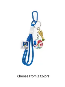 2026 World Cup Inspired Football Fan Wrist Keychain, Mini Soccer Ball and Trophy Charm, Unisex Game Day Bag Accessory, Fan Gift
