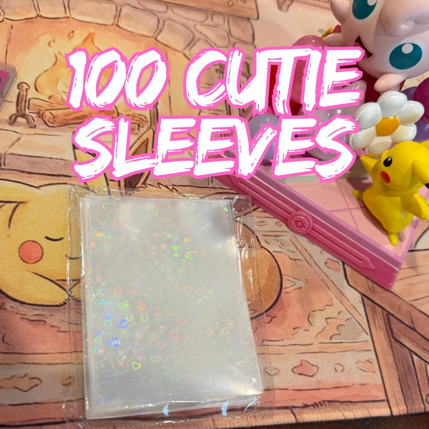100 Cutie Card Sleeves - 50 glitter stars & 50 glitter hearts