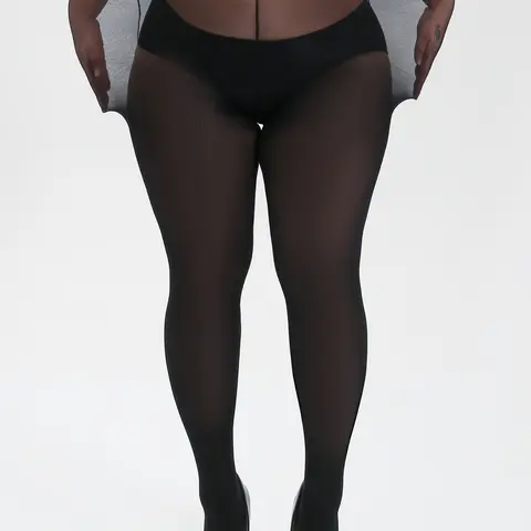 Women's High Elasticity Transparent Pantyhose Tights, Sexy Fashion Casual Slimming Curvy Fit Plus Size Black Stockings, Comfortable Non-Crushing Design