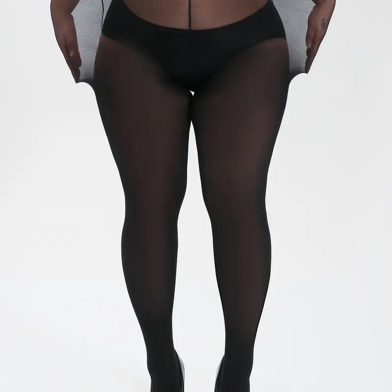 Women's High Elasticity Transparent Pantyhose Tights, Sexy Fashion Casual Slimming Curvy Fit Plus Size Black Stockings, Comfortable Non-Crushing Design