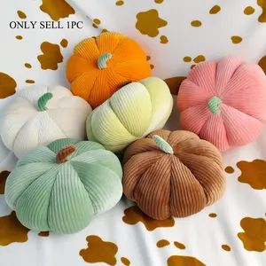Halloween Pumpkin Pillow Plush Toy, Soft Huggable, Round, Soft Fabric, Home Decor, Party Gift, Christmas Gift, Thanksgiving and Halloween Decoration, Multiple Colors Available