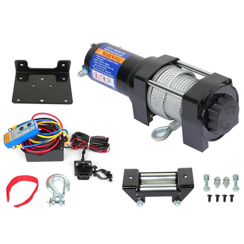 4000LBS Electric Winch 12V Towing Trailer Steel Cable Off Road w/Wireless Remote Waterproof with Remotes