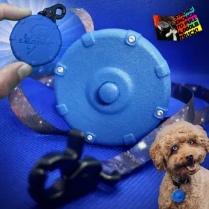 Galaxy Blue + Free Bonus Leash! Wearable Mini Adjustable Dog Leash for Hiking, Training & Adventure. Powerful Lightweight 36" Retractable Keychain Clip. Durable & Comfort Grip for Off Leash Walking Hiking Training & Travel.