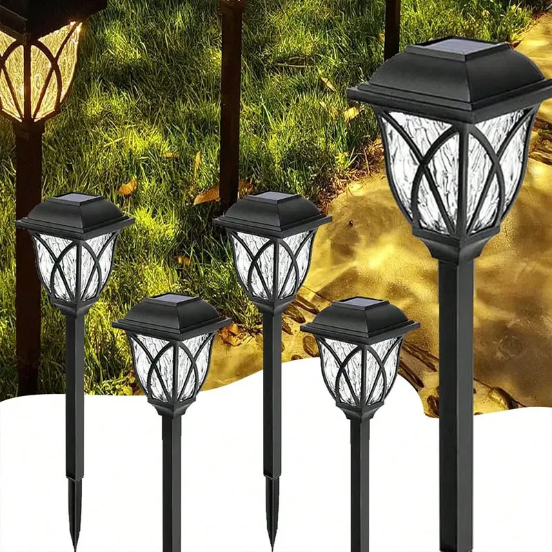 Outdoor waterproof solar light, LED solar garden light, Solar landscape lamp, Solar pathway light, outdoor decoration, suitable for garden decoration in courtyards, terraces, landscapes, flower pots, sidewalks, waterproof lawn lights, ground mounted light