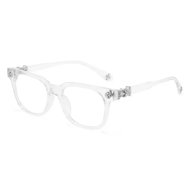 Unisex Casual Wear Anti-Blue Light Glasses - Metal Minimalist Square Frame, Plain Blue Light Blocking Flat Lens, Party Gift for Screen Users
