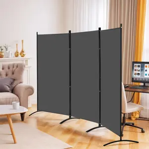 ZENSTYLE 6FT  3 Panels Room Divider Foldable Partition Privacy Screens Water-Resistant for Home Office Studio, Gray