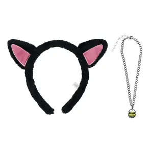 Hocus Pocus Binx Cat Ears Costume Womens 2 Piece Set Choker Necklace and Headband