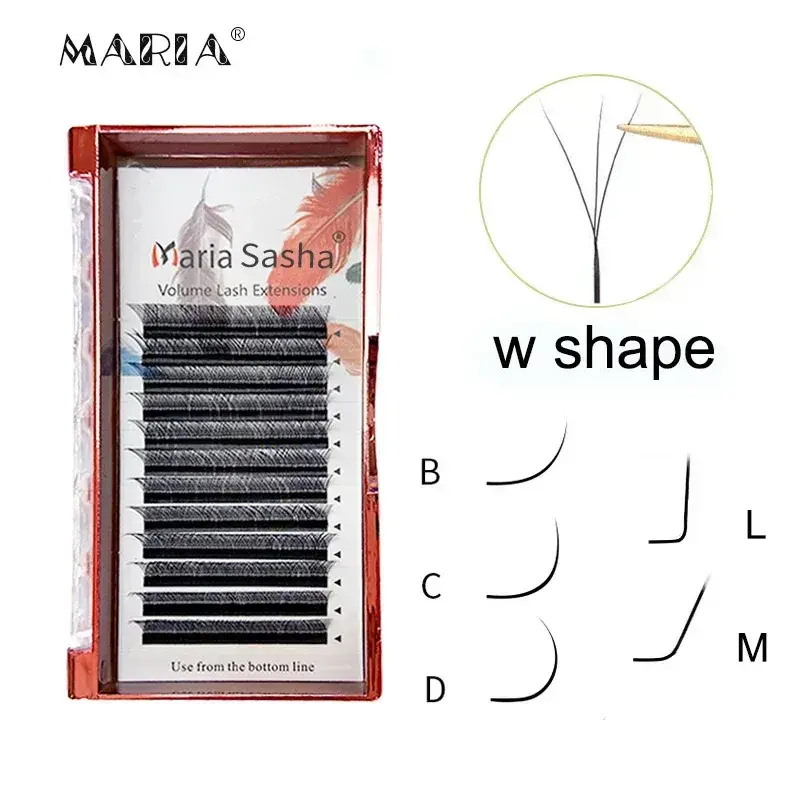 MARIA 3D W Shaped Soft Lash Extension Supplies 0.07 Eyelashes Wholesale Natural Makeup Easy Fan Y Clusters Private Label 2026 New