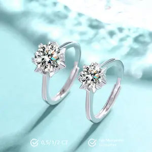 Bling Star Moissanite Ring S925 0.5/1.0/2.0 CT - Round Cut - Lore Jewelry