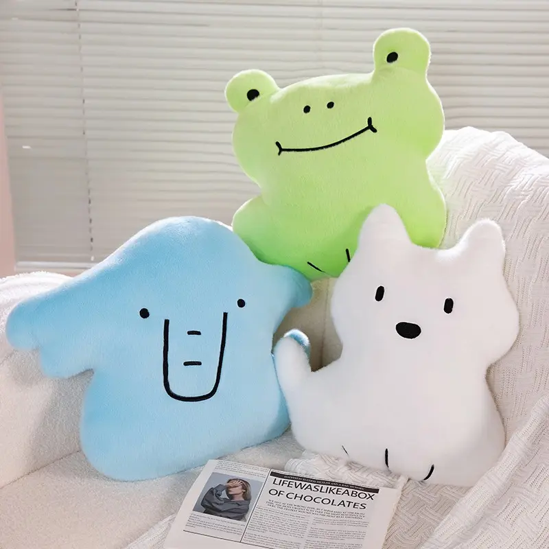 Cartoon Cute Animal Pillow, Sofa Cushion, Frog Dog Elephant Pillow, Perfect Holiday Gift, Decorative Pillow for Couch Chair