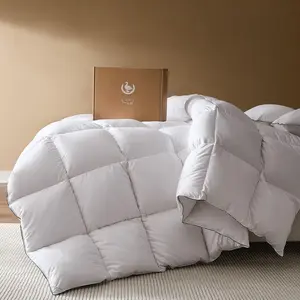 Goose  Down Fiber Comforters  Size, Extra  White Duvet Insert, Ultra-Soft, Breathable,  Season Hotel Luxury Bedding Comforters, 8 Corner & Center Loops (68"x90")