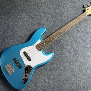 4 Strings Bass Electric Guitar Solid Wood Body with White Pickguards Fixed Bridge Like The Style of Blue Sky and White Clouds