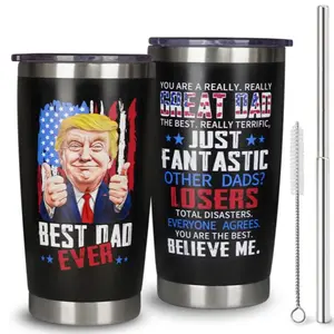 20 oz Best Dad Ever Tumbler Coffee Cup, Fathers Day Tumbler Drinking Cup, Funny Unique Father's Day Birthday Gifts for Dad from Son Daughter