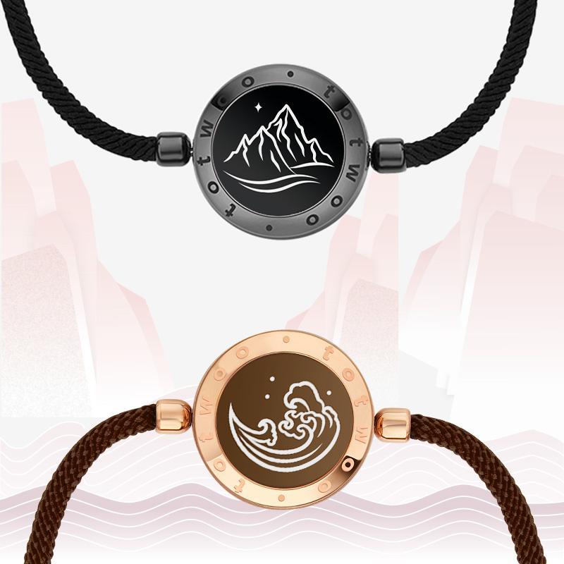 【emotional smart jewelry】totwoo Mountain&Sea  Long Distance Touch Bracelets  Functional Love Connect Gift For Boyfriend or Girlfriend or your Family