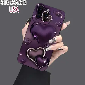Heart Pattern Phone Case, Fashion Phone Protective Cover, Phone Accessories Compatible with iPhone 16 15 14 13 12 11 X XR Plus Pro Max Mini
