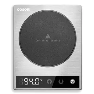 COSORI Mug & Coffee Warmer, Beverage Heater with Pressure Sensor, Auto Shut-Off, Digital Temp Control (77-194℉), Home/Office, Silver