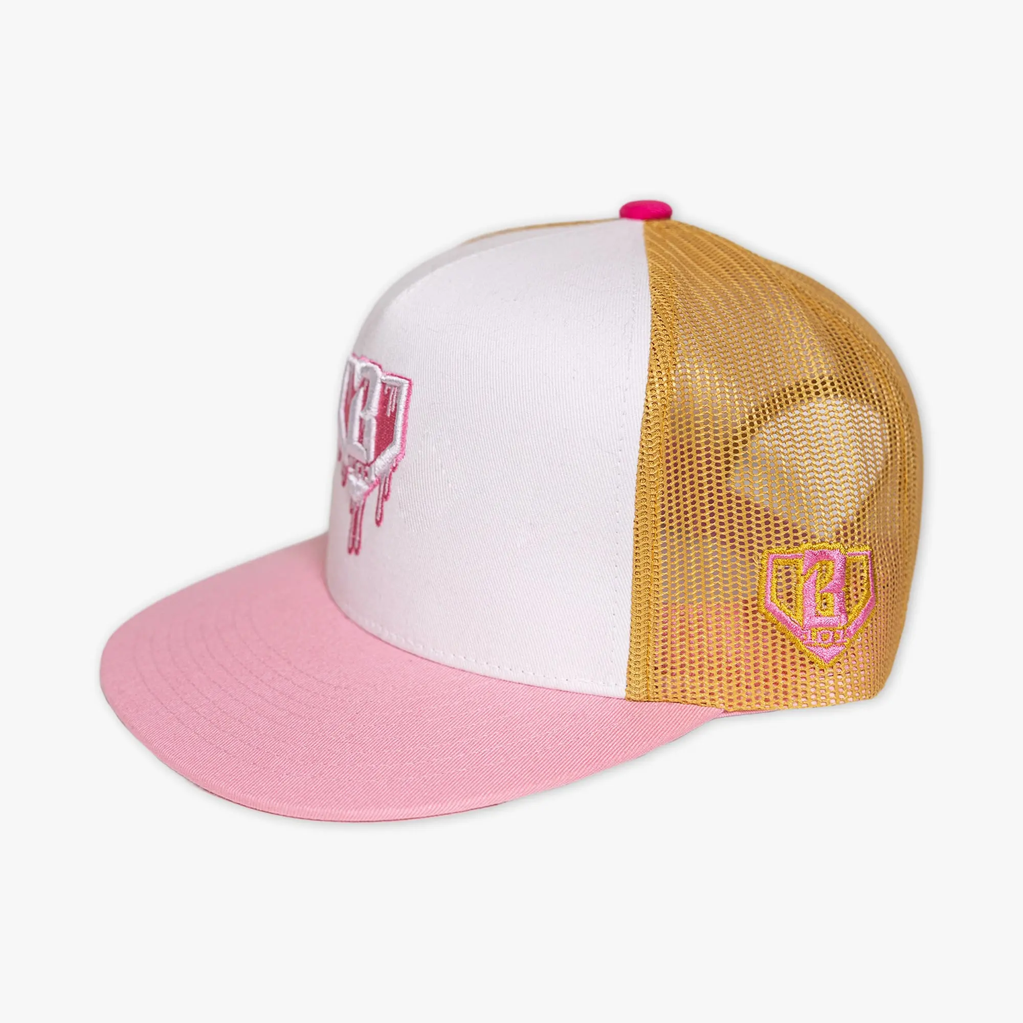 Drip Mesh Off Field Snapback - White/Pink