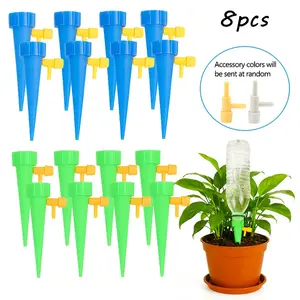 The new automatic drip irrigation system for gardening potted plants is a must-have for travel. It is designed for lazy people and has an adjustable watering head. It is suitable for taking care of plants/watering flowers when traveling or traveling.
