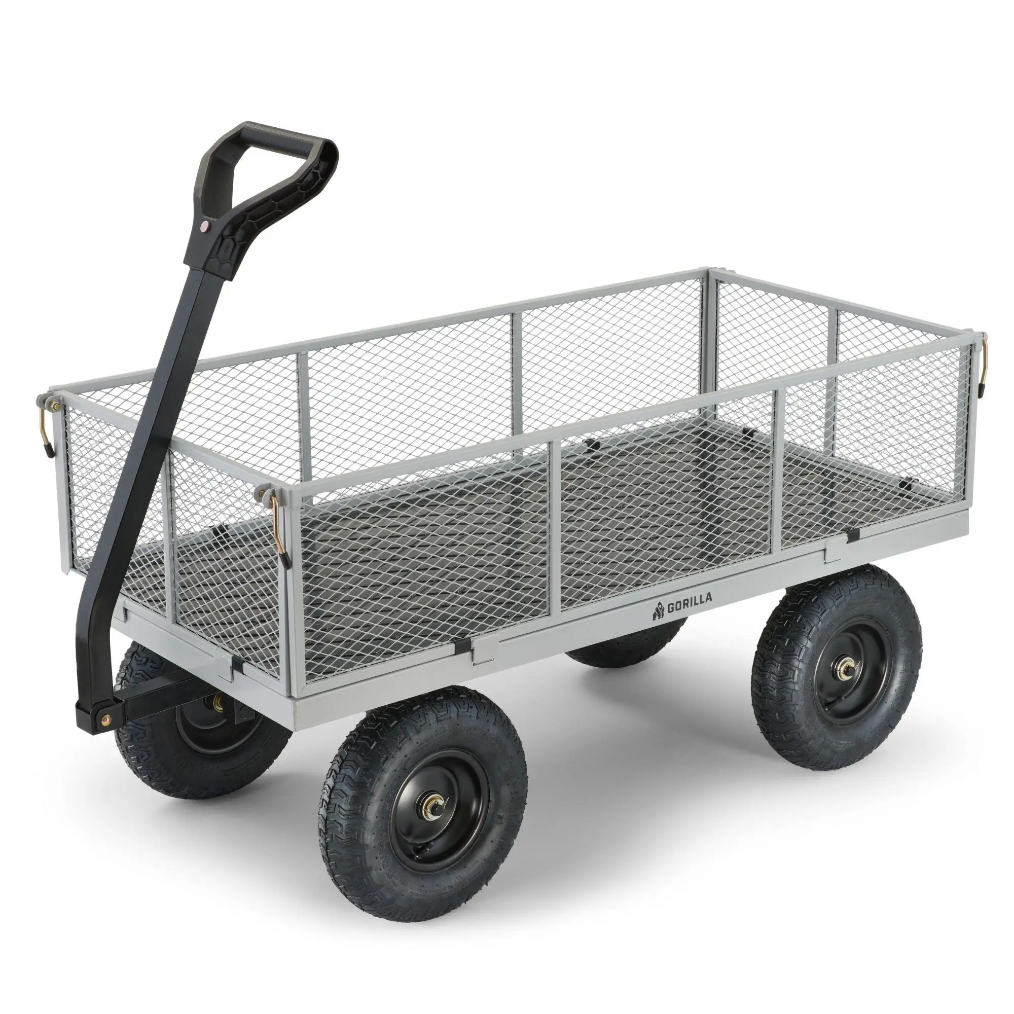 Gorilla Cart 1000 Pound Capacity Heavy Duty Steel Mesh Utility Wagon Cart, Gray