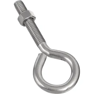 212 MAIN Steel Eye Bolt + Nut, 0.375x4 in., Corrosion Resistant Rope Attachment for Sailing Exterior Use, Storm Shine Water Sports Accessory