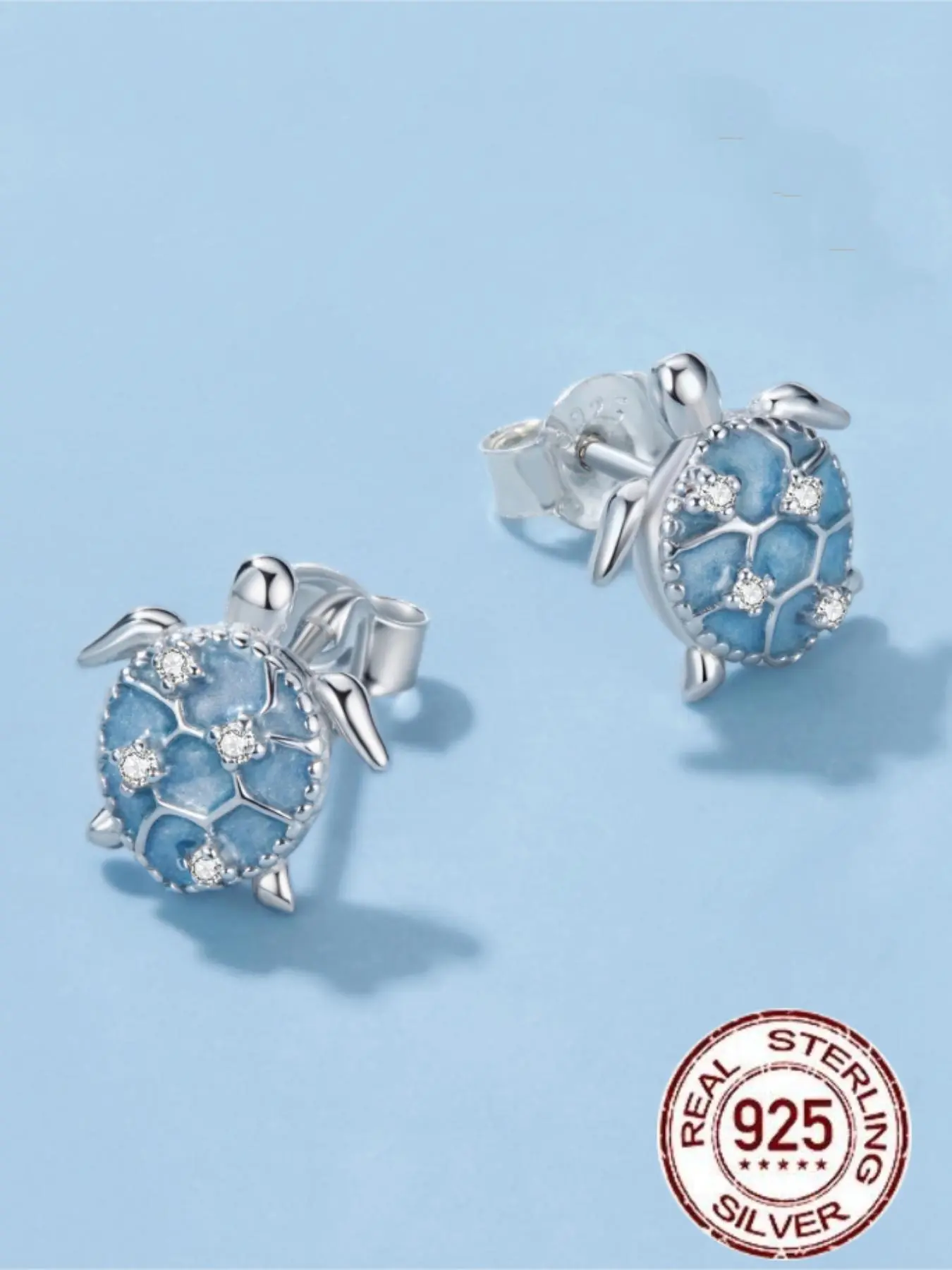 925 Sterling Silver Cute Turtle Design, Fashionable Jewelry for Women & Girls, Trendy All-match & Exquisite Jewelry for Birthday Gift, High Quality Earrings