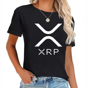 [100% Cotton] Short Sleeve Ripple Xrp Cryptocurrency New Logo T-Shirt for Men Women Casual Soft