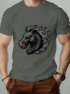 Men's Slim Fit Long Sleeve T-Shirt, Geometric Pattern, Street Style, Ideal for Fitness, Travel, Campus, Gaming, Casual Wear