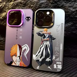 Japan B-Bleachs K-Kurosaki Ichigo Phone Case For iPhone 17 Air 16 15 14 13 12 11 Pro Max Plus  Multicolor Aurora Laser Shockproof Funda
