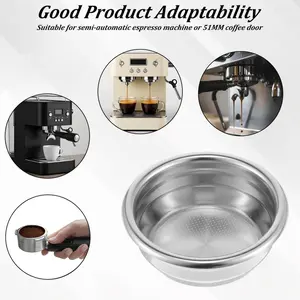 Stainless Steel Coffee Filter Mesh for Espresso Machines, Durable Reusable Design, Perfect Fit for Dual Portafilter Systems