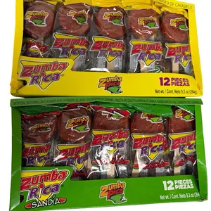 Zumba Pica Chili Lollipops covered with caramel 12 pieces Net wt. 9.3 oz (264g)