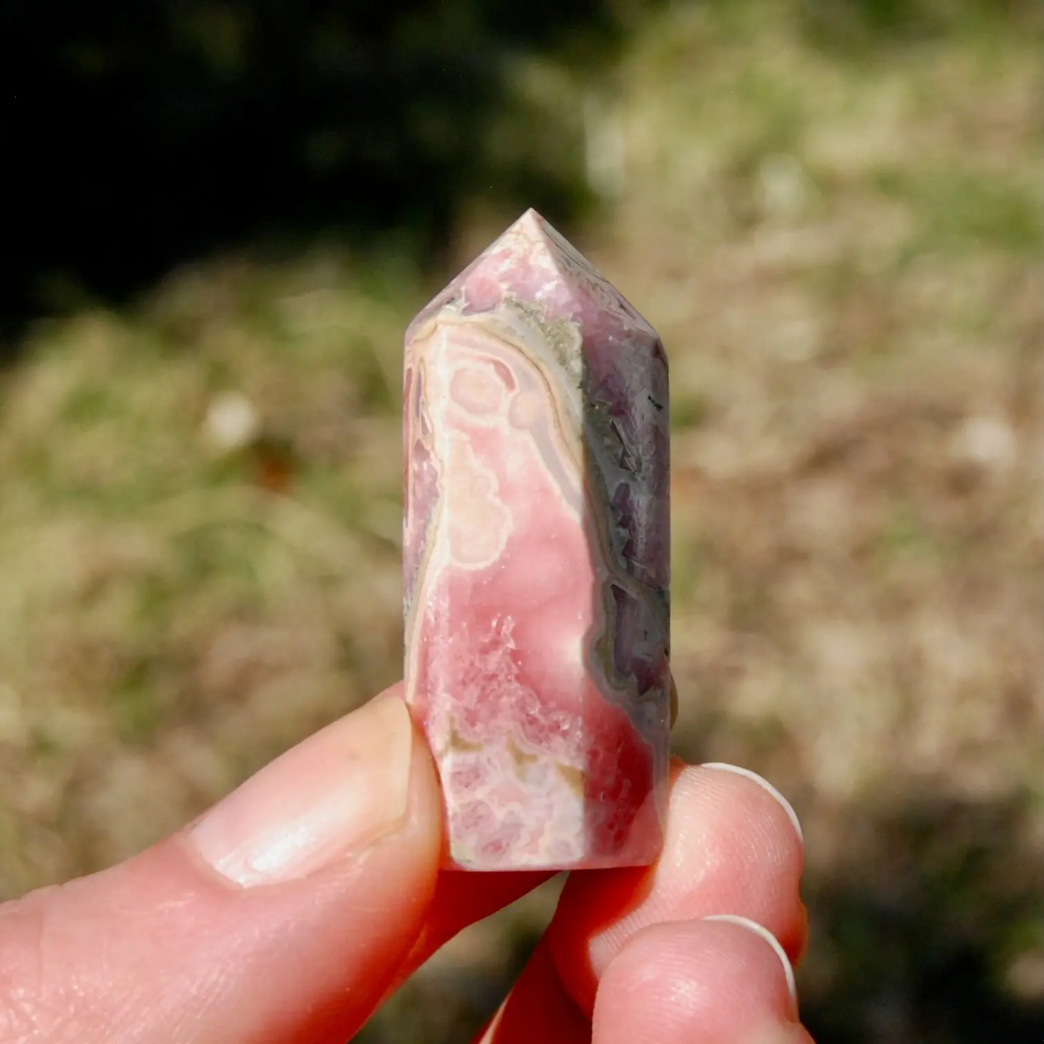 1.6in Rhodochrosite Crystal Tower, 20g Genuine Rhodochrosite Gemstone, Argentina