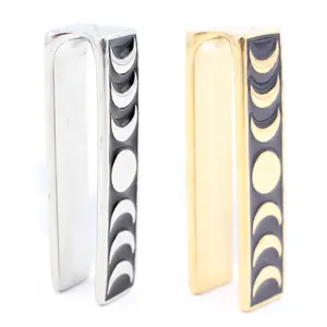 Alisouy 1PC Stainless Steel Moon Sun Round Circle Ear Weights Expander Stretcher Plugs Gauges Earrings Body Piercing Jewelry