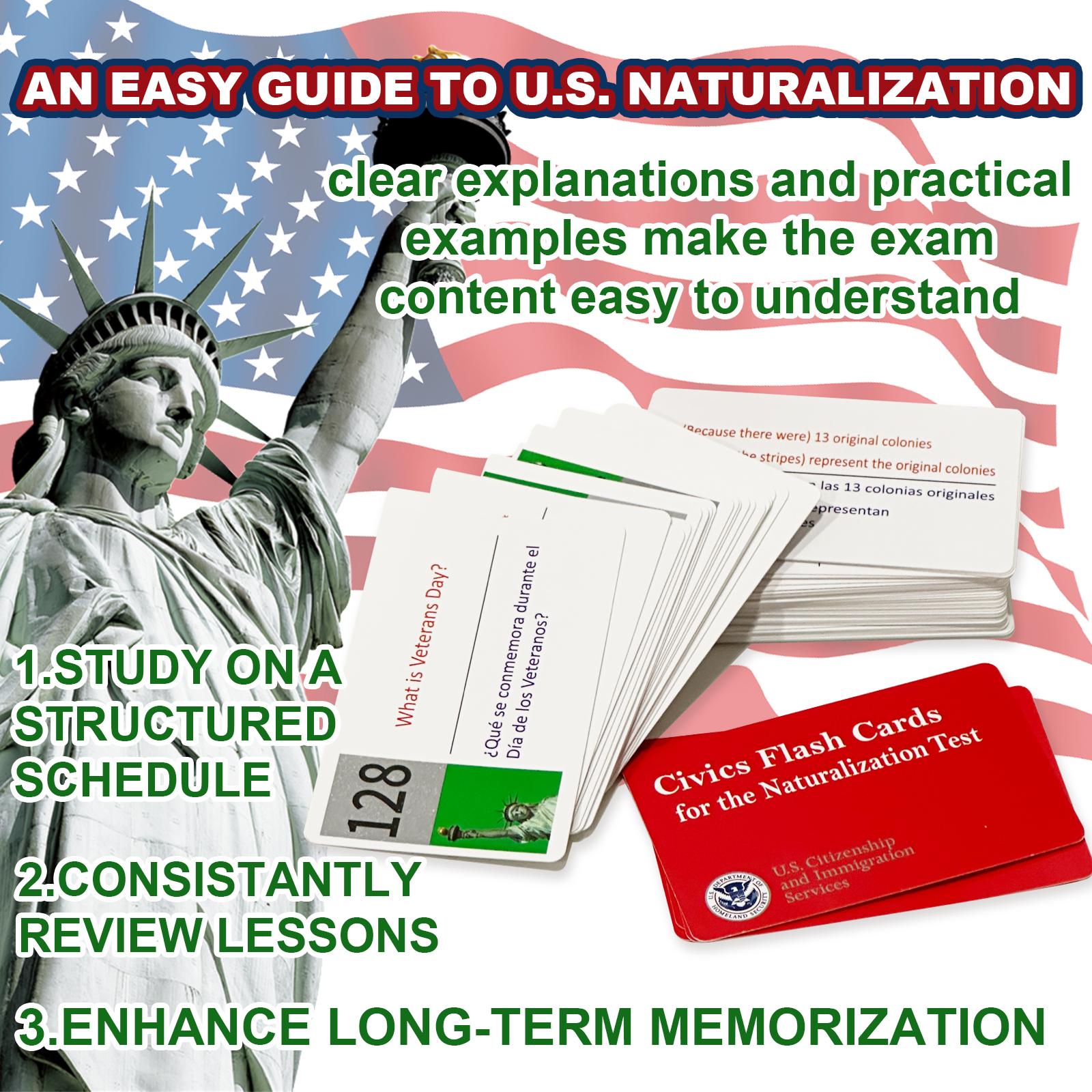 STICQUE 2026 US Citizenship Flash Cards: Study Guide: American Citizenship (Spanish & English). 2026 USCIS 128 Questions and Answers Flash Cards