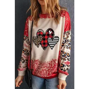 Cheetah Valentine's Day Bleached Sweatshirt