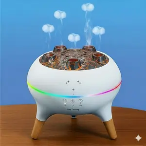 Mother's Day Gift  Portable Creative Jellyfish Design Air Humidifier, Remote Control Dynamic Fragrance Mist Maker, Decorative Night Light for Home Office