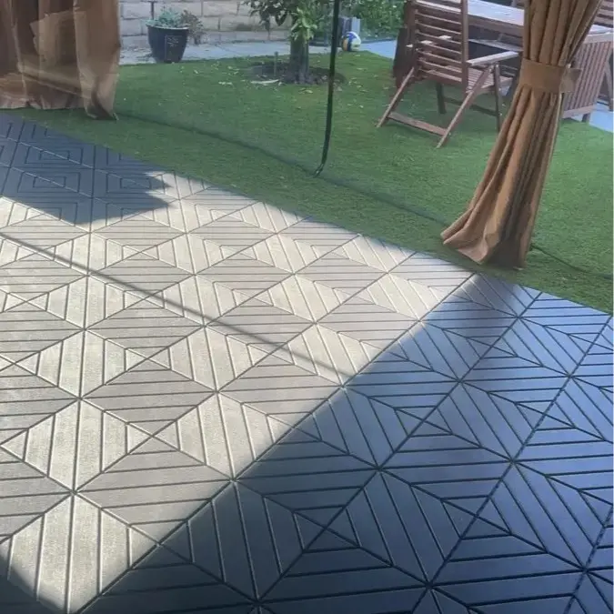 ZUGELAN HZ Interlocking Flooring Tiles (44pcs/set) - DIY Patio Flooring, Quick-Easy Installation, Easy-to-Clean, for Outdoor Balconies, Backyards