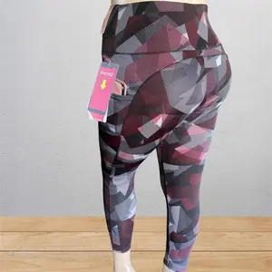 red/gray leggings with phone pocket on both sides