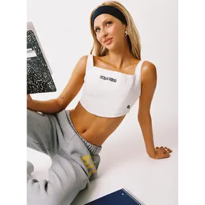 UCSD Denim Corset Top White