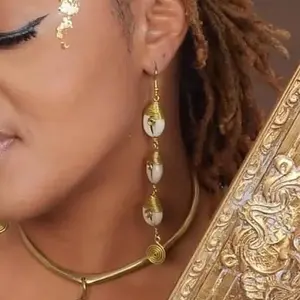 ‘Zayne’ Cowrie Shell Earrings
