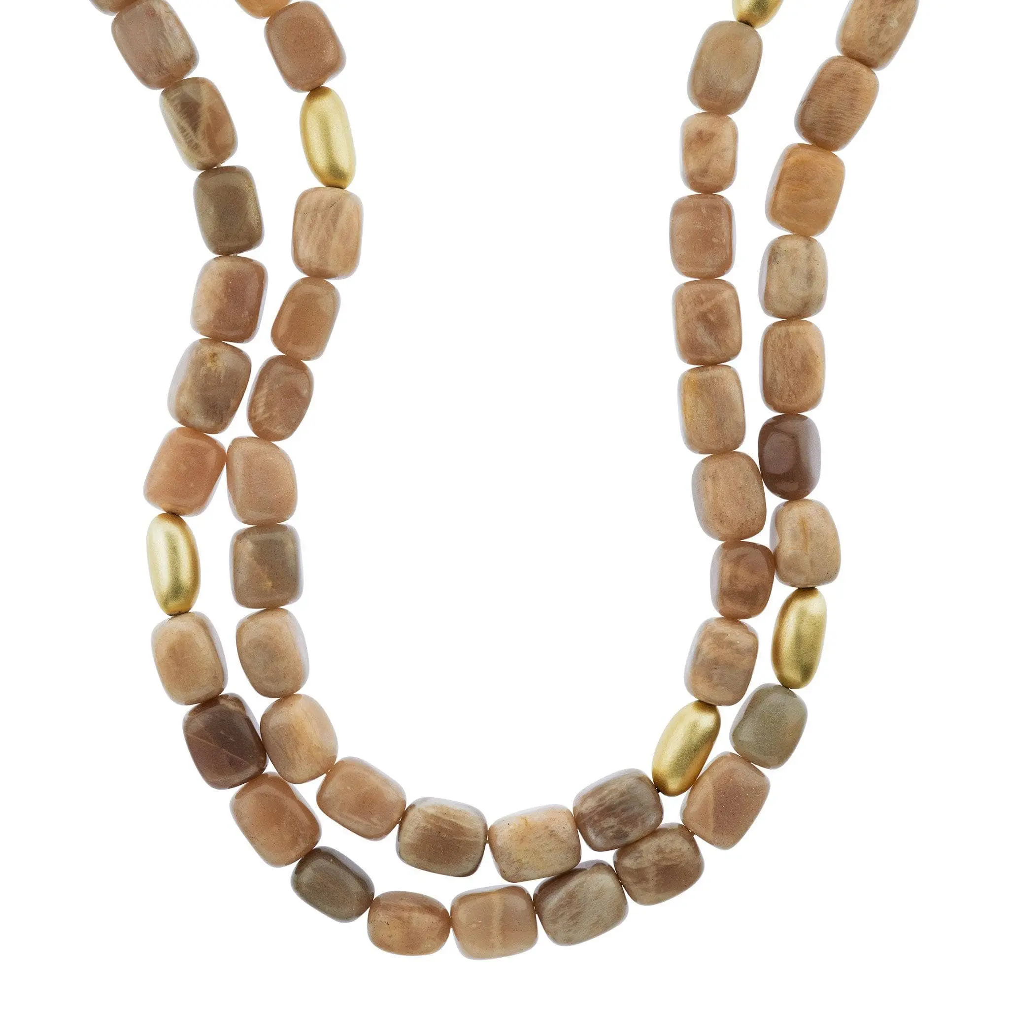 Harlow & Dylan by HEIDI DAUS®"Genuine Peach Moonstone" Beaded Nugget Necklace