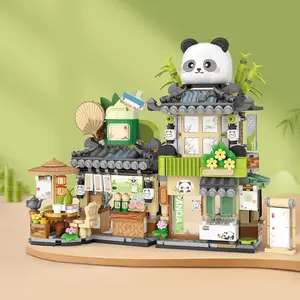 City Teahouse Building Blocks Set, 860pcs/set Cute Figures Creative Teahouse Building Toys, Building Blocks Suitable for Boys and Girls Aged 8 and Above