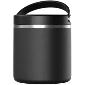25oz Stainless Steel Vacuum Insulated Food Jar for Hot Food  Cold Food, Wide Mouth Leak-Proof Soup Jar for Adults, 10 Hours Hot  16 Hours Cold (Black) and