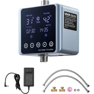 VEVOR Digital Smart Instant Hot Water Recirculating Pump Kit, with Built - in Thermostat, Timer, Digital Screen, Under Sink Recirculation Circulation Circulator Pump System, for House Water HeatersVEVOR Super Brand Day