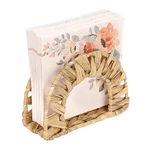 Napkin Holder-water Hyacinth Kitchen Napkins Holder For Table Wicker Stand Paper Rustic Holders Dining Party Bar Restaurant Picnic Rv Decor