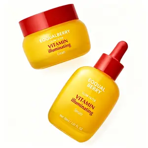 EQQUALBERRY Vitamin Brightening Serum Cream Women's Set - Vitamin C and Niacinamide | Targets dark spots | Ceramides strengthen the skin barrier | Radiant and moisturized