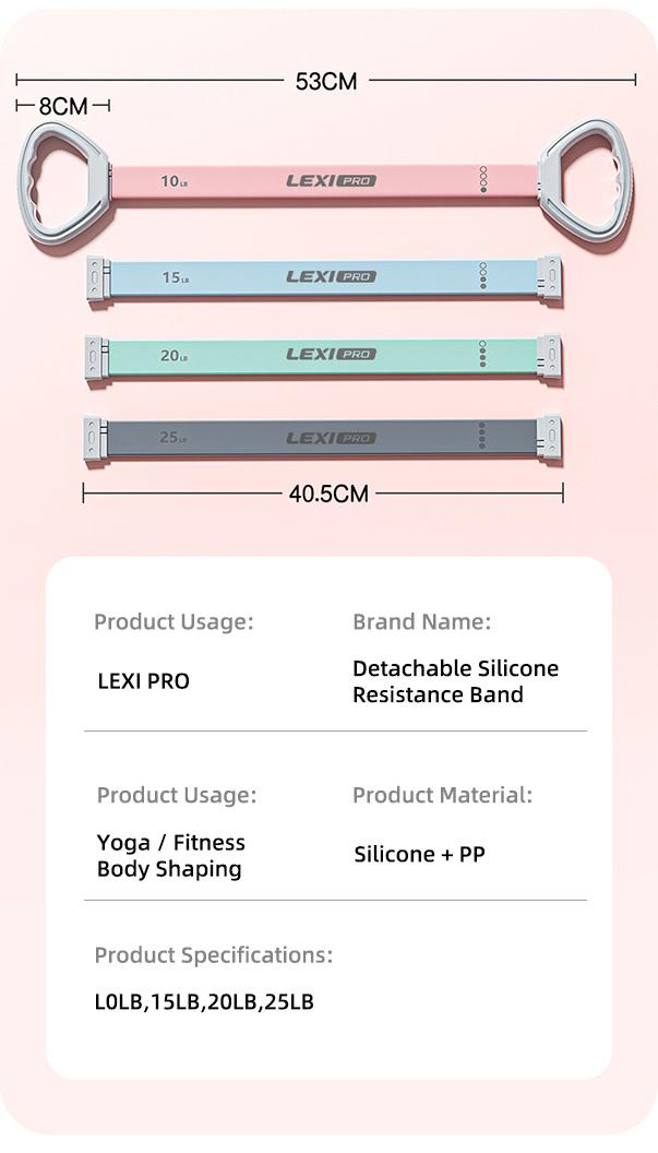 LEXI Resistance Bands Figure 8 Exercise Bands for Women Silicone Material Expander Band for Arms Chest Home Gym Yoga Equipment Quick Workout for Muscle Toning Physical Therapy Stretching Gear - Fitness Accessories