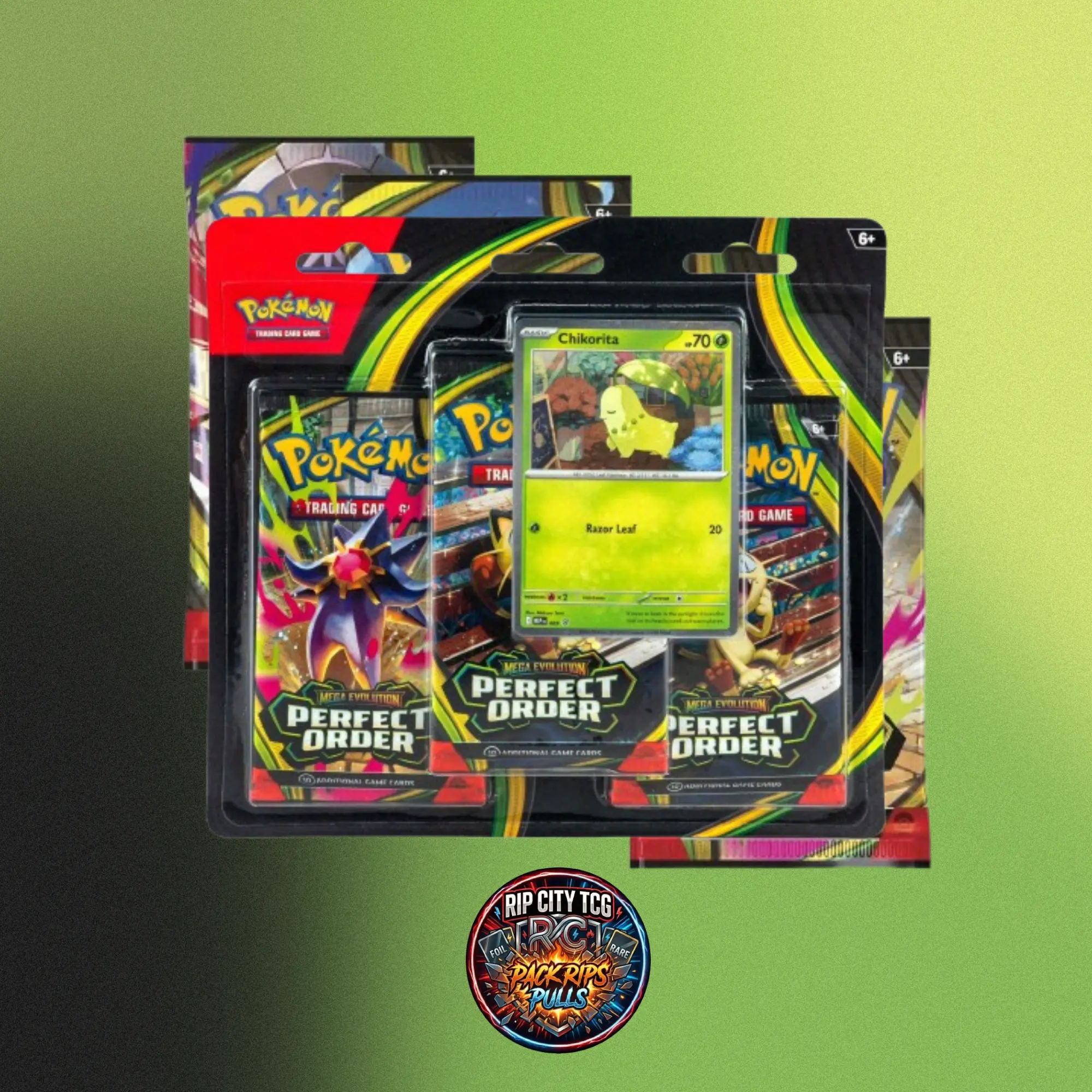 Pokemon TCG Perfect Order 3-Pack Blister (Chikorita)