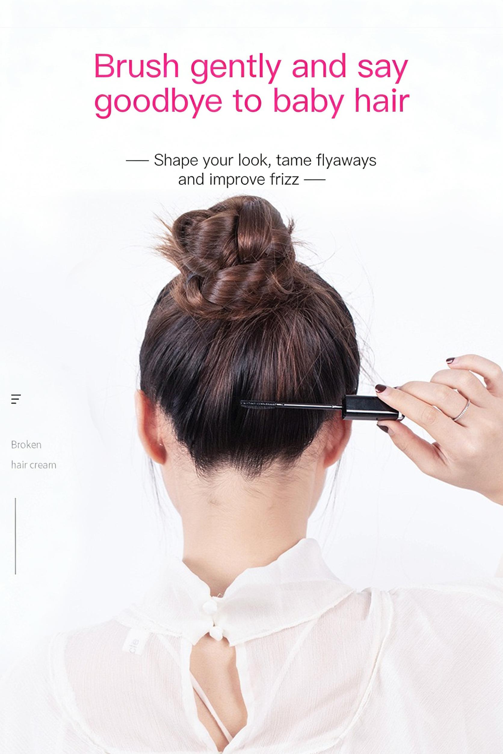 Hair Tamer Stick, Hair Finishing Stick for Baby Hair, Edges & Frizz, Water-Based Smooth Styling Gel with Soft Brush, Non-Sticky, Travel Friendly, Sleek Hair Look