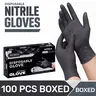 Black Powder-Free Disposable Gloves Premium Black Thick Pure Nitrile Disposable Cleaning Gloves - Puncture-Proof, Abrasion-Resistant, Textured Fingertips, Beaded Cuff, Comfortable, Multi-Size, Tattooing Use - 100-Count Box, S, Heavy-Duty